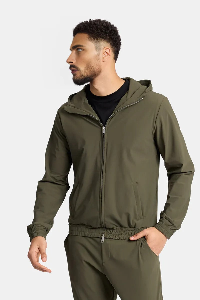 Olive Slate Hooded Tech Vest