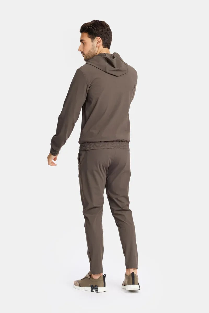 Chestnut Brown Hooded Tech Suit